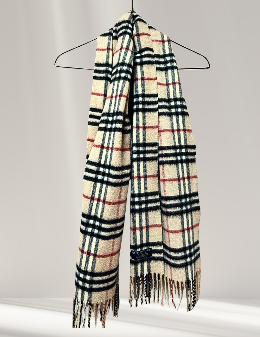 Burberrys of London Check Scarf 100% Cashmere Made in England